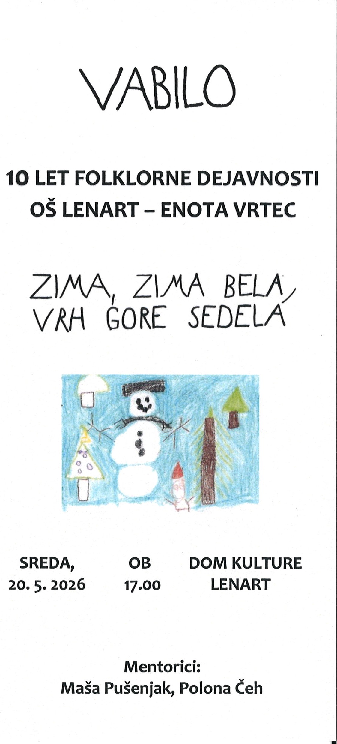 10 let folklore Vrtca Lenart