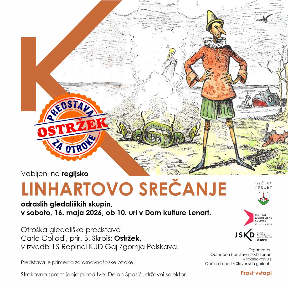 Ostržek 16. maj predstava Lenart