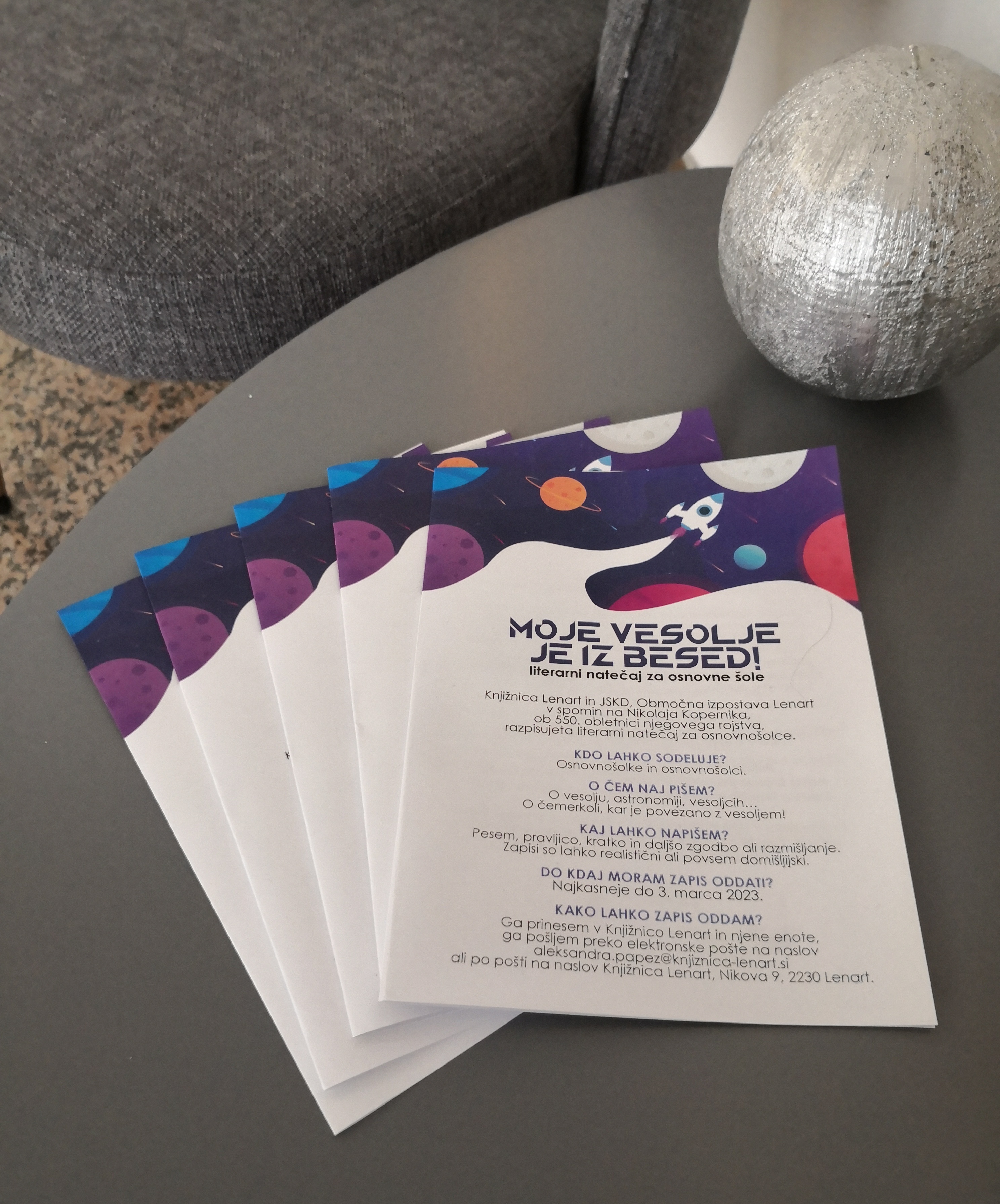 Natečaj Moje vesolje je iz besed foto Rosana Lorbek